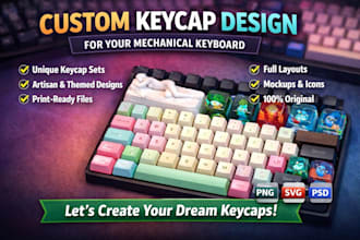 create premium keycaps design for your mechanical keyboard