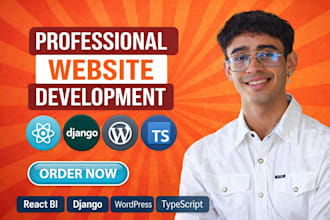 build a modern responsive website with react, django or wordpress