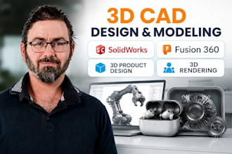 do 3d cad design 3dproduct design 3d model in solidworks and fusion 360