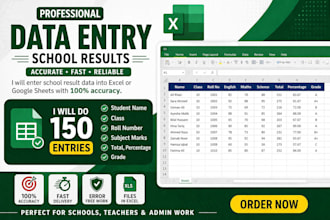 do school result data entry in excel or google sheet