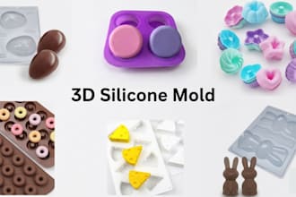 design custom 3d silicone mold injection mold slip casting resin stl print ready