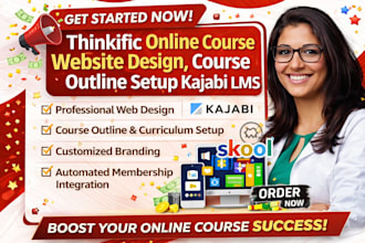 do thinkific online course website design course outline setup kajabi lms
