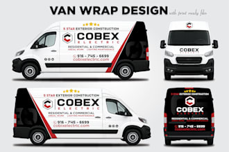 design professional van wrap, vehicle wrap, car wrap, truck wrap, trailer wrap