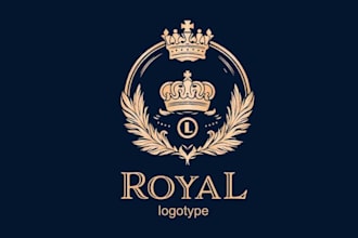 do an elegant and regal logo with royal style for your brand