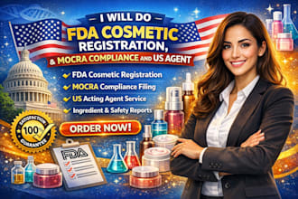 do fda cosmetic registration, mocra compliance and US agent