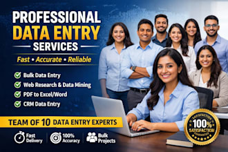 professional data entry team for large and bulk projects excel copy paste PDF