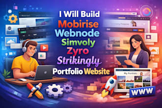 build mobirise webnode site simvoly zyro strikingly pagecloud portfolio website