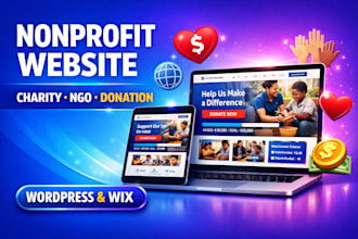 create nonprofit website charity website ngo donation 501c3 givewp wordpress wix