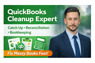 do quickbooks online cleanup, catch up bookkeeping and reconciliation