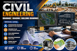 do stormwater drainage, grading plan and civil engineering design