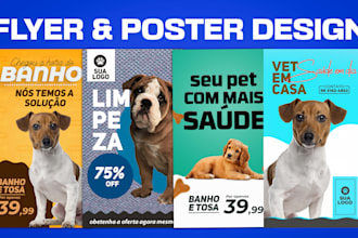 pet care animal hospital, puppy training, flyer designs