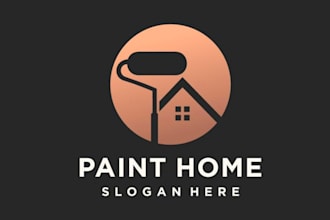 make an modern custom painting logo for your brand