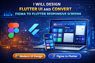 design flutter UI and convert figma to flutter responsive screens