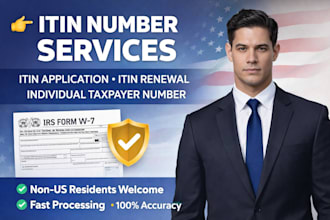 provide itin number, itin application, itin renew and individual taxpayer number