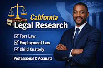 california legal research, tort law, employment labor law and child custody rese