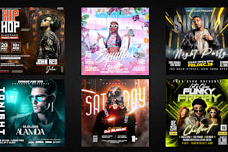 design party, event, dj, club flyers