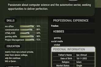 design a professional resume or cv