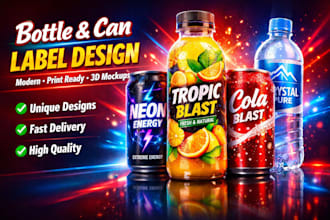 design beverage can bottle and drink label packaging