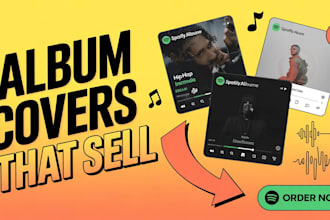 design spotify album cover and music artwork for any use