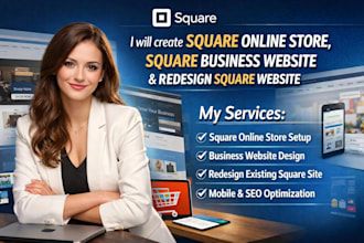 create square online store, square business website and redesign square website