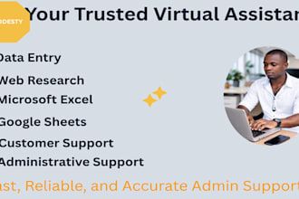 be your professional virtual assistant for data entry, web research, and admin