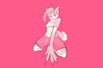 vibrant and stylized drawing of your fursona or oc