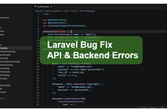 fix laravel bugs and API errors