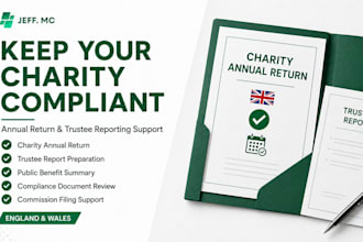 prepare UK charity annual return, trustee report and compliance documents