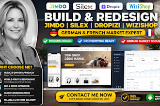 german jimdo website and redesign shopify dropshipping website dropizi wizishop