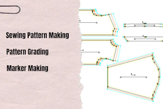 create custom sewing pattern and size grading