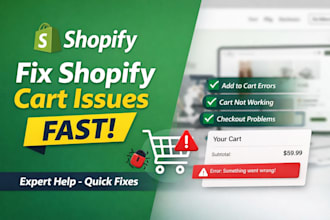 fix shopify cart page, funnelish cart drawer shopify product cart issues