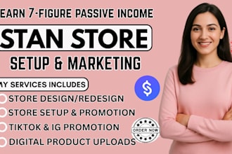 design stan store set up stan store setup stan store website systeme io landing