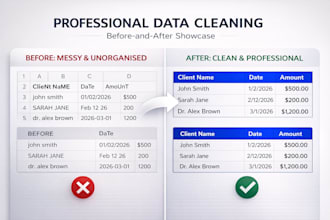 do expert data entry web research and excel cleaning