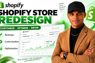 redesign shopify header, footer design, customize and optimize shopify store