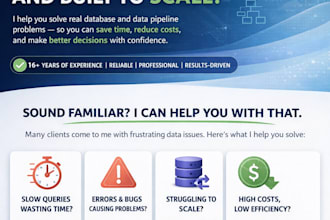 design, optimize and scale your database and data pipelines