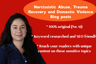 write a blog post on the topics of narcissistic abuse or trauma recovery
