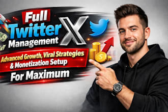 manage twitter x account organic growth x monetization,x promotion, x marketing