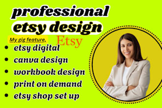 design etsy digital products canva ebook design workbook