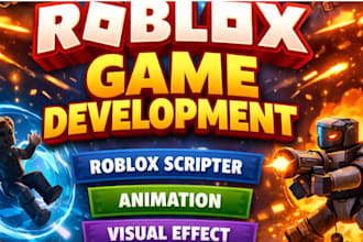 roblox game development, roblox scripter, animation, visual effect, roblox map