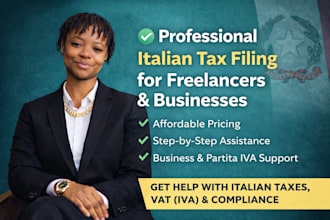 provide professional italian tax filing, partita iva, iva support for freelance