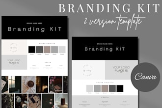 design shopify and etsy branding kit with logo and brand style guide