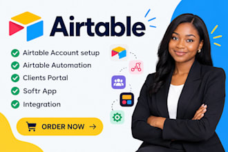 build airtable database, softr webapp, airtable automation, client portal exper