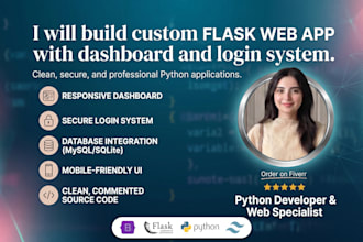 build custom flask web app with dashboard and login system