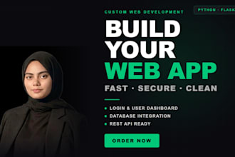 build custom flask web app with dashboard and login system