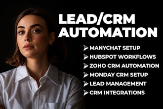 setup manychat automation hubspot CRM zoho CRM monday CRM