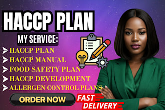 prepare haccp plan, food satefy plans procedures, allergen plan for amazon