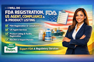do fda registration, US agent, compliance and product listing