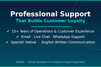 provide customer support via email, chat and whatsapp
