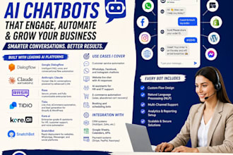 setup ai chatbots web app using dialogflow, claude, rasa tidio, kore ai, fin ai