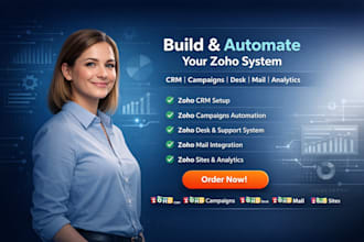 build zoho crm, zoho one analytics, salesiq, zoho creator, flow, mail and desk